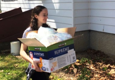 J Serve stocking food pantry