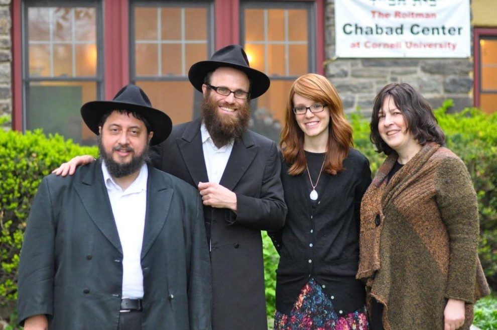 Rabbi Elie Silberstein, Rabbi Dovid Birk, Miri Birk and Chana Silberstein of Cornell Chabad