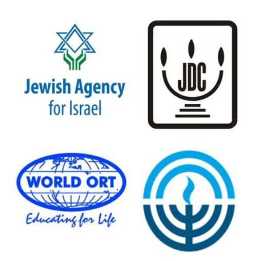 Collage of logos for JAFI, World ORT, JDC and JFNA