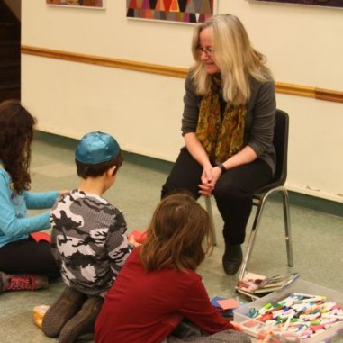 Religious school students listening to a story