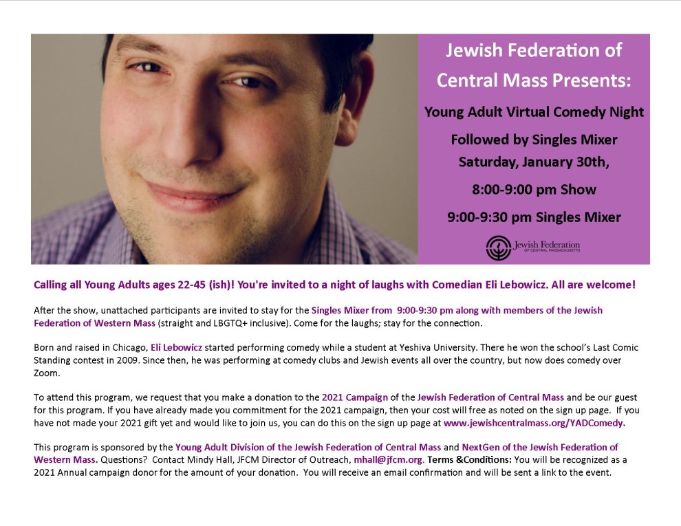 YAD Comedy Night and Singles Mixer