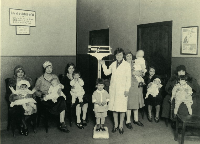 Mothers and children at the first Jewish Hospital in Cincinnati