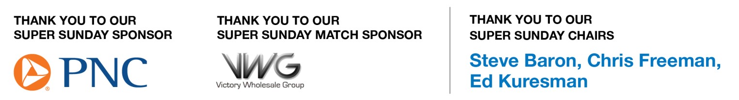 SuperSunday Thank You to our Sponsors banner