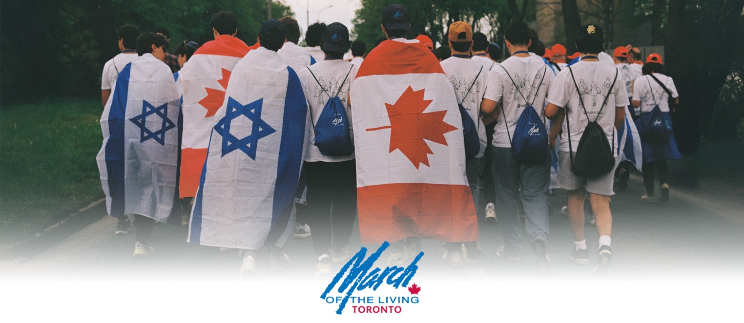 March of the living participants with flags