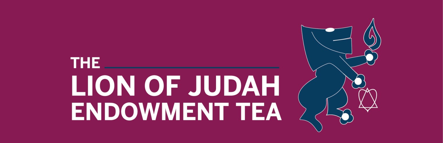 a banner that says lion of judah endowment tea event