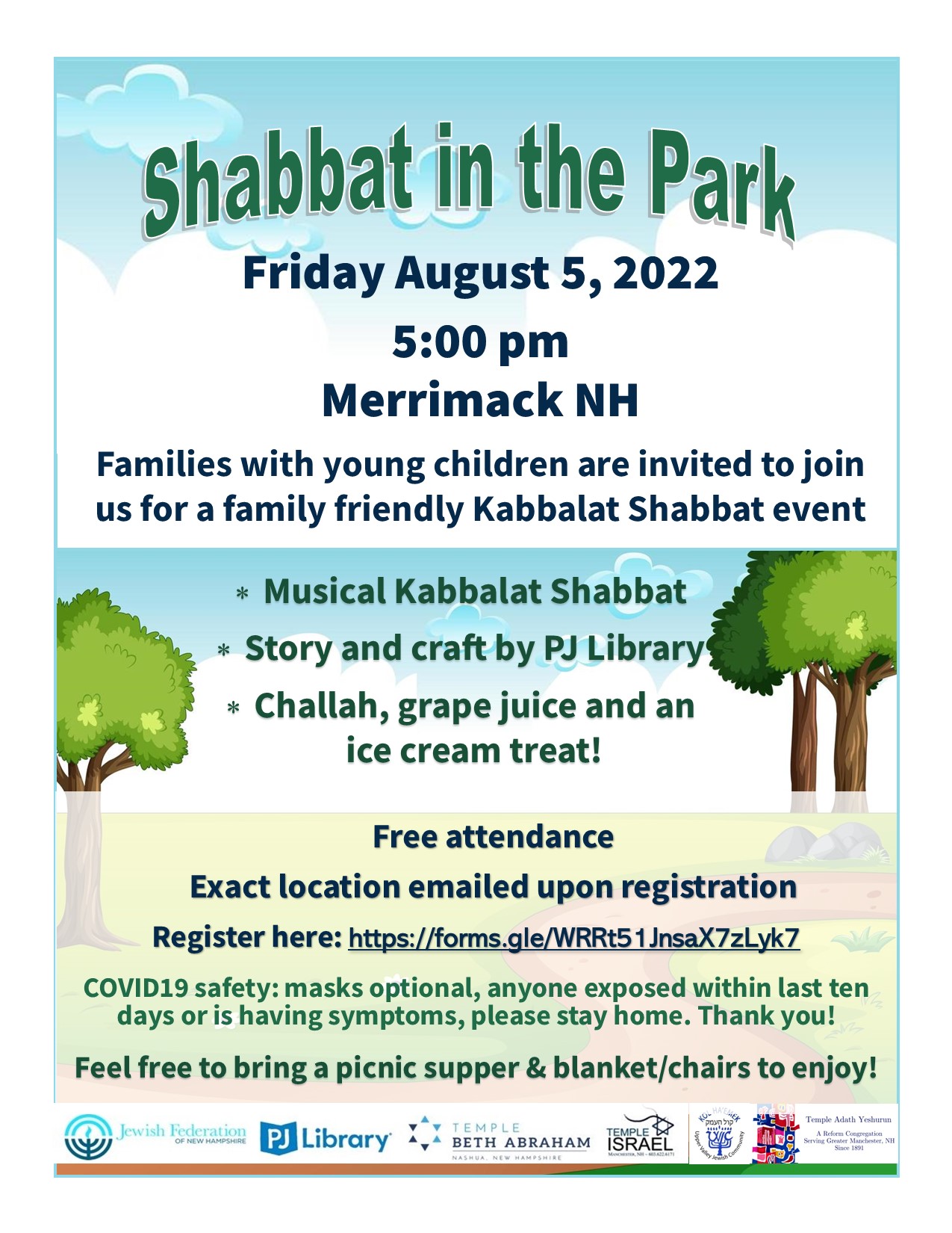 Shabbat in the Park flyer