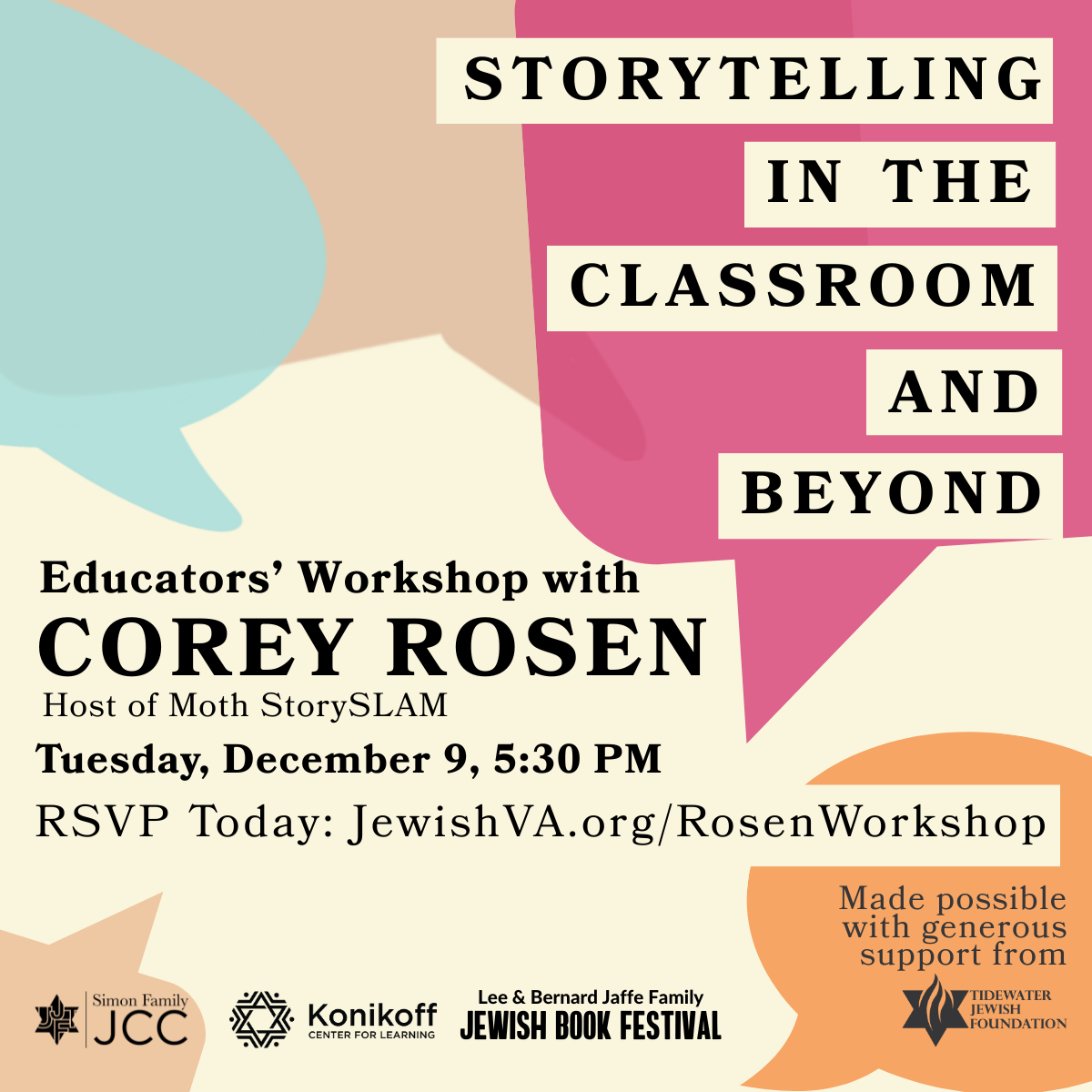 Educators Workshop with Corey Rosen
| Simon Family JCC