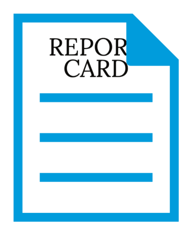 cartoon paper with Report Card written at top cartoon paper with Report Card written at top