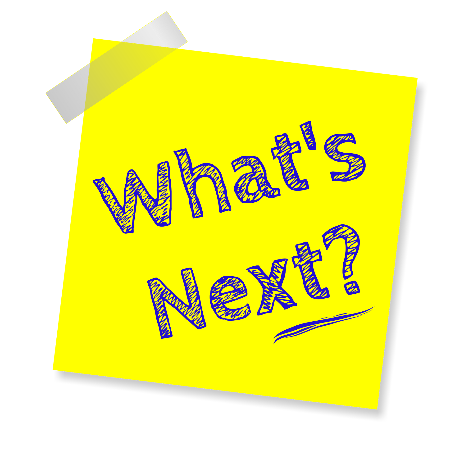 Yellow sticky note with 