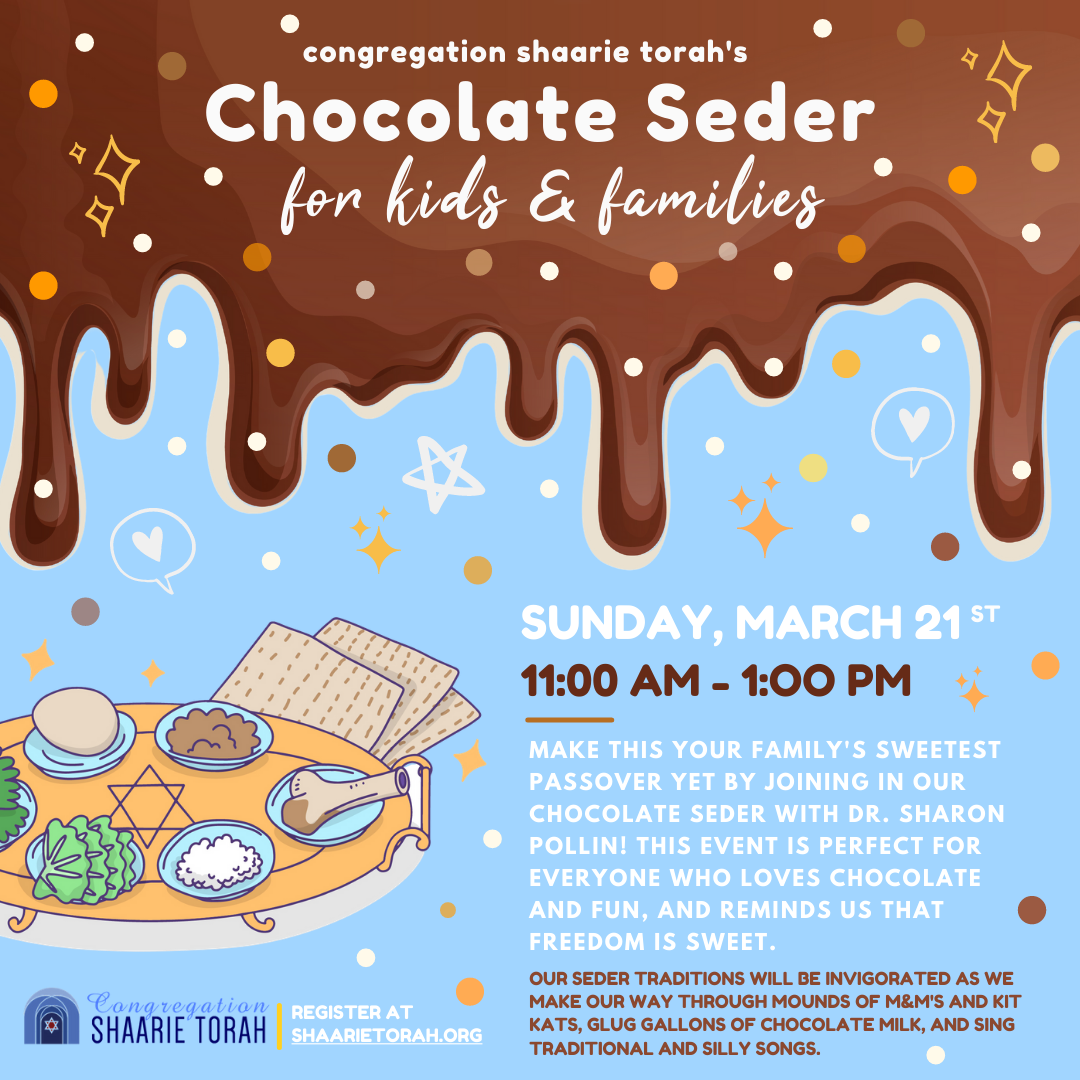 Chocolate Seder for Kids & Families with Shaarie Torah Jewish