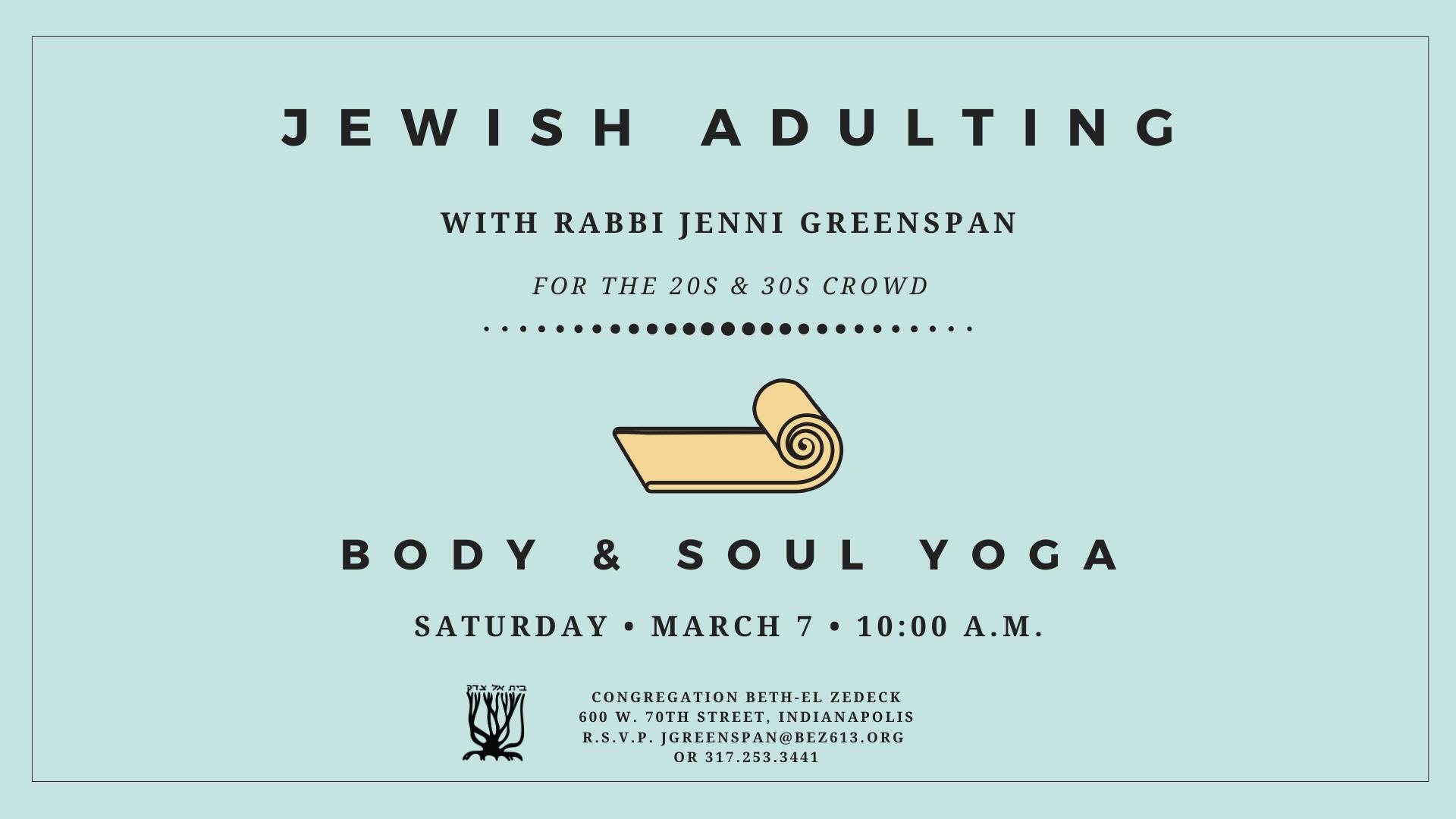 BEZ Jewish Adulting Body and Soul Yoga Jewish Federation of Greater