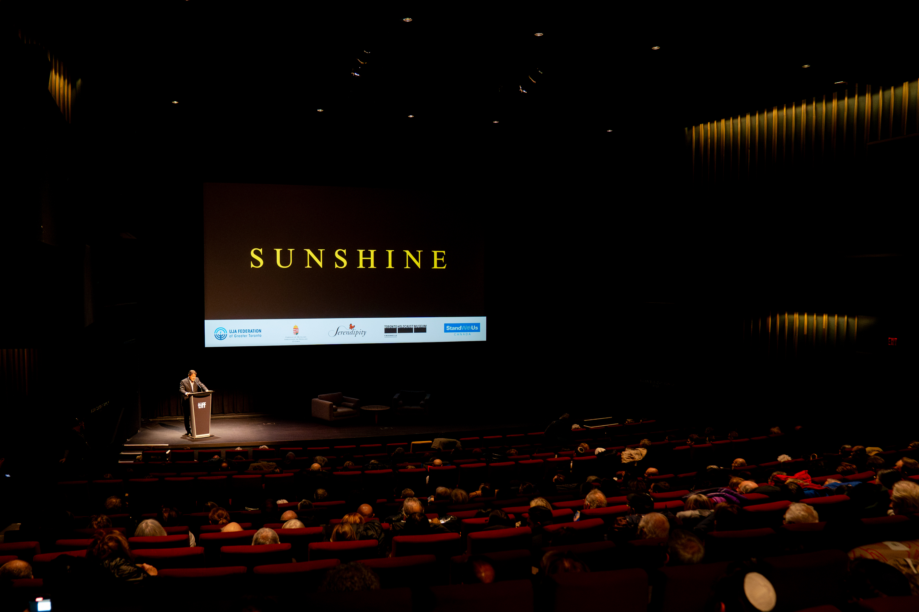 the screen inside the theatre