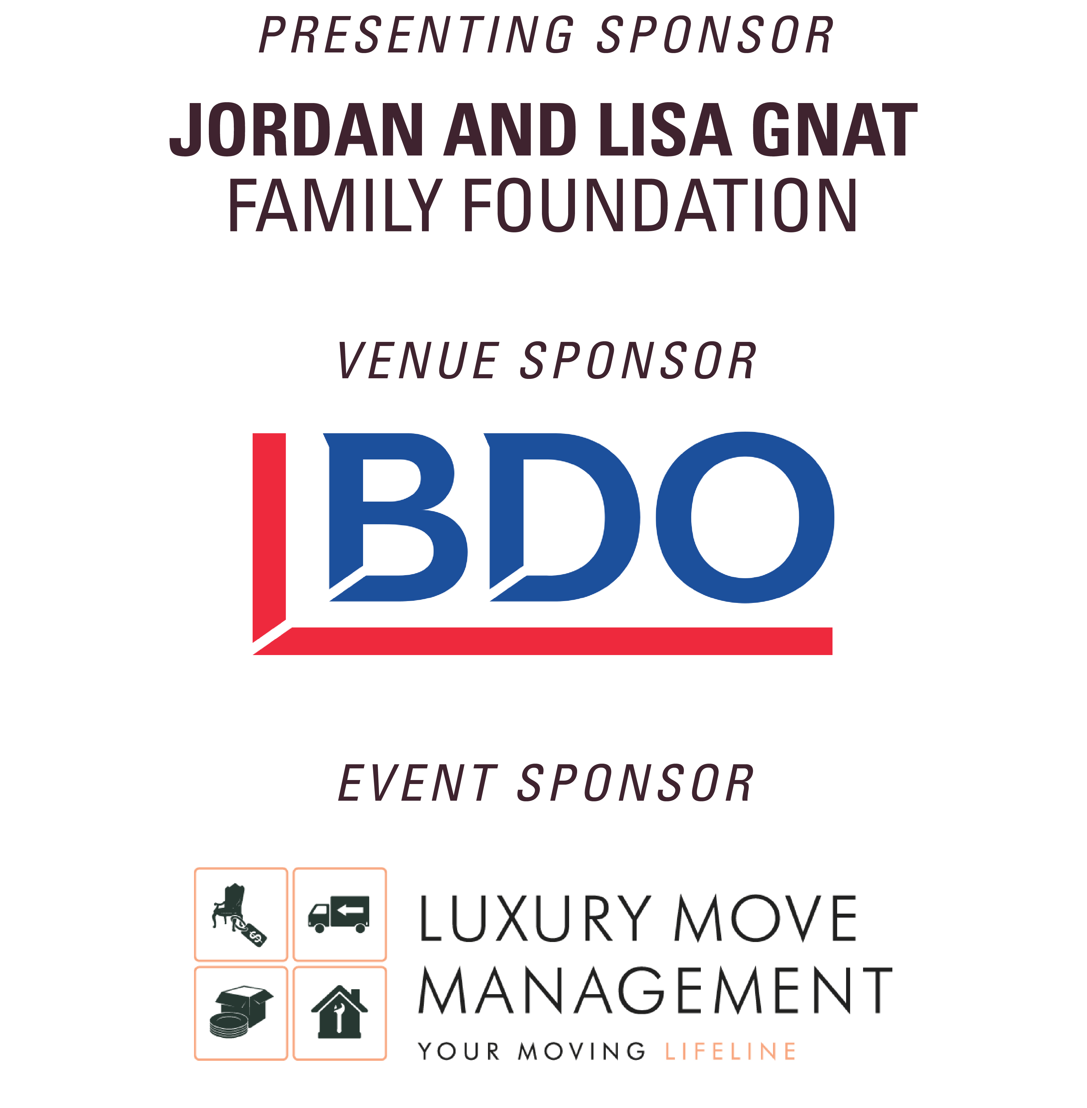 Presenting, Venue and Event Sponsors