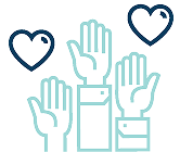 Hands reaching up
