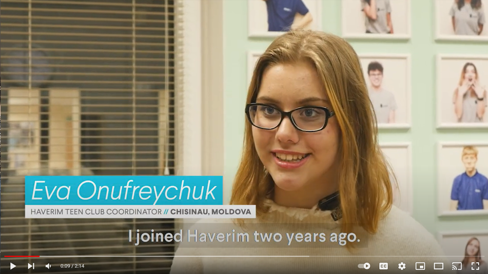 Eva, a volunteer being interviewed