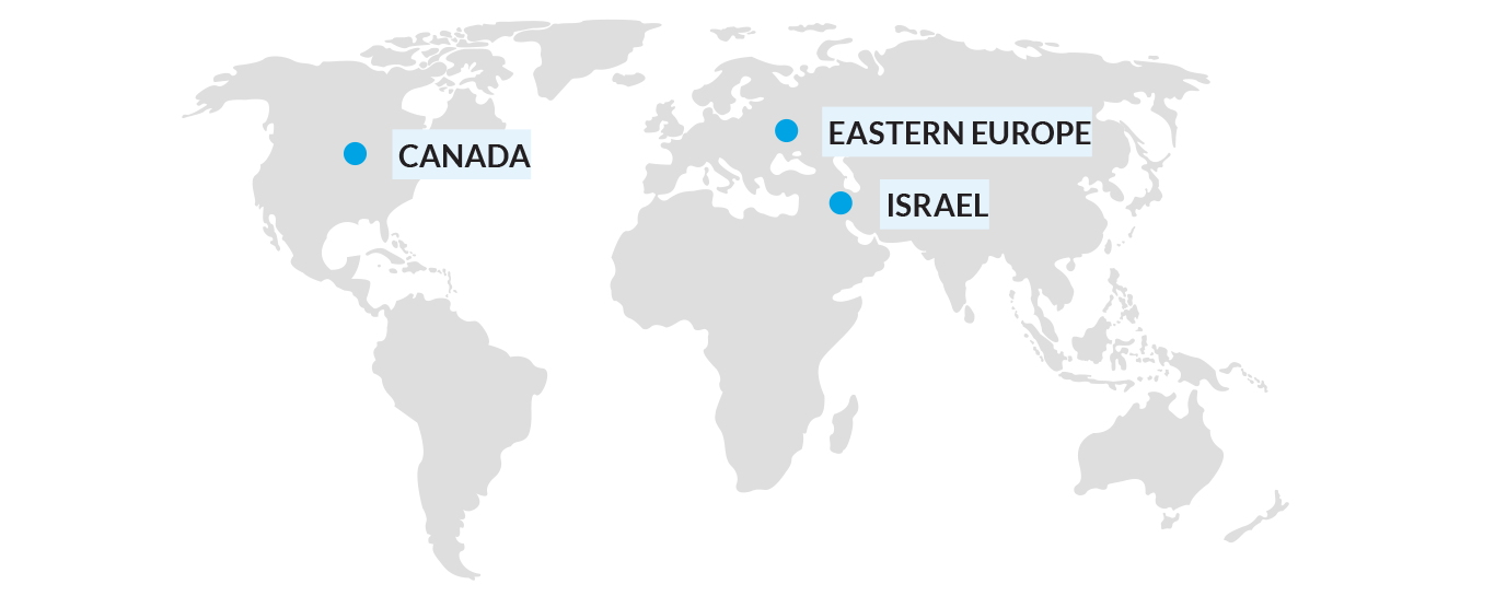 World Map with actions for Ukraine refugees