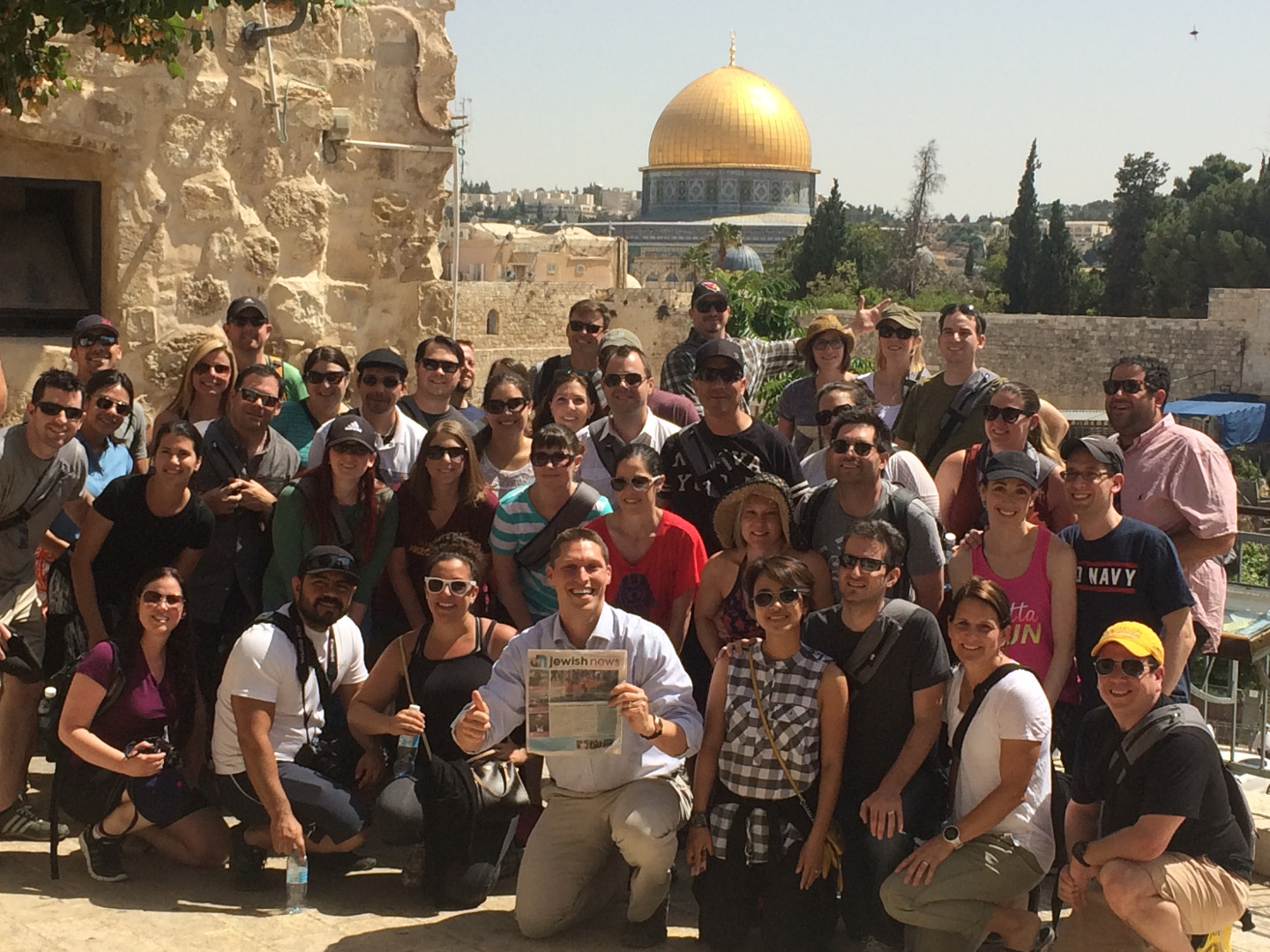 The Phoenix group from one of the pilot Honeymoon Israel trips gathers in Jerusalem, May 2015.